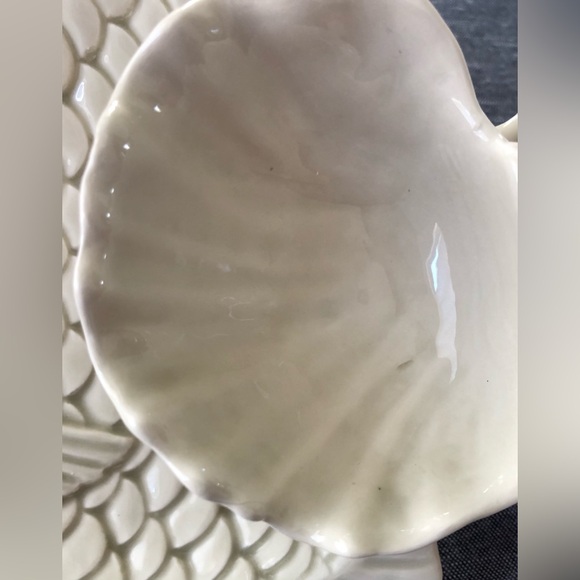 4 Fitz and Floyd Fish Individual Shrimp/Seafood Cocktail With Dip Plates - Picture 10 of 16